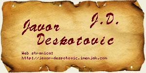 Javor Despotović vizit kartica